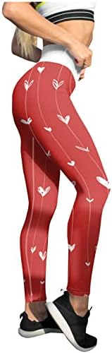 Женски јога трчање панталони Обични високи половини за срцеви печати за џемпери за џемпери слаби спортски јога за теретани за теретани за