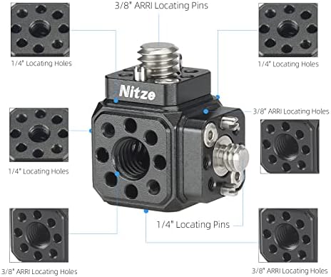 Адаптер за коцки со навојни дупки на Nitze Camera 1/4 3/8 за безжичен менувач на кафез DSLR