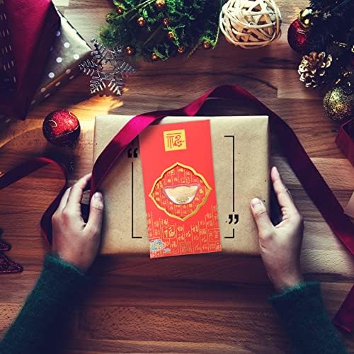 Нуобести 2 парчиња Кинеска Нова Година Црвени Пликови 2023 Кинеска Зајачка Година Монета Среќни Парични Пакети Држачи За Картички Хонг