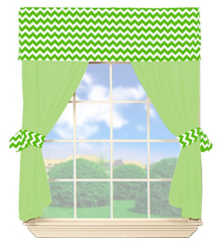 Бебе Кукла Постелнина Шеврон Валанс Завеса Во Собата, Зелена
