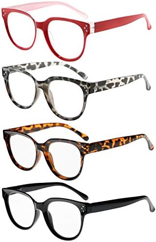 Eyekepper со 4-пакувања со огромни очила за читање жени стилски читатели+0,75