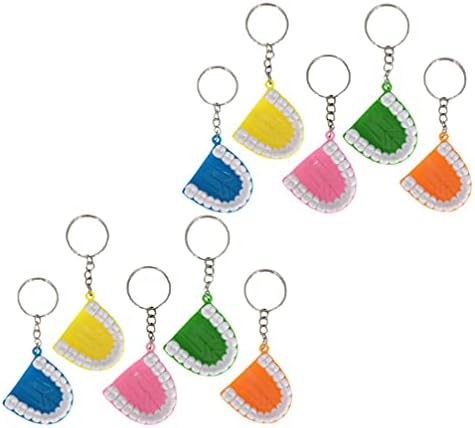 Pretyzoom 10 парчиња смола за смола лажни заби форма на заби прстени за клучеви прстени чанта чанта чанта за приврзоци за приврзоци на приврзоци