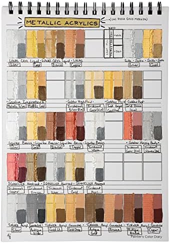HG Art Concepts Concepts Makers Diary во боја - 9x12 Спирална врзана киселина - бесплатна книга за размена на бои со 10 страници за акрилна
