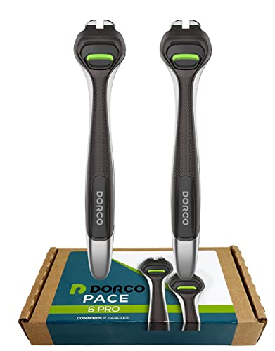 Dorco Pace 6 Pro - Six Blade Razor System со тример - 2 рачки за замена