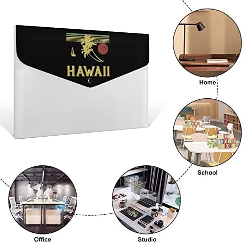 Гроздобер Хавајски 6-Џеб Проширување На Папката Со Датотеки Пластика Импортан Документ Организатор На Хартија Етикети Хармоника Папки