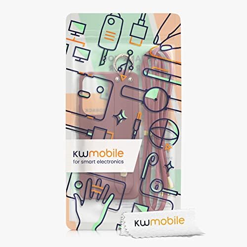 KWMobile Case компатибилен со Samsung Galaxy A53 5G - мека телефонска покривка на TPU со држач за ленти за рака и лента - Tawny Red