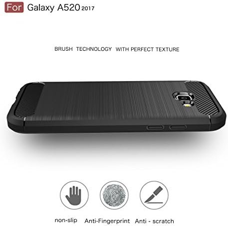 Case Galaxy A5 2017 Case, Hualubro [отпорна на гребење] Тенок шок од јаглеродни влакна, апсорбирајќи TPU, тенок браник Телефон заштитен случај