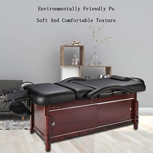 ZyHHDP стационарна маса за масажа, спа -кревет пува кожен бука дрвени кревети нозе, за клиниката за салони за салони