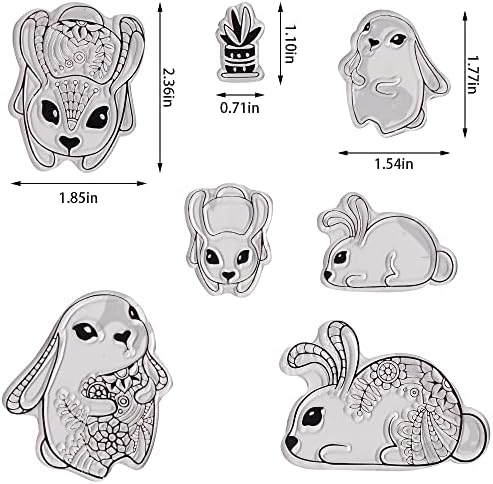 Алибон Велигденско зајаче чисти марки за правење картички и украси за албуми со фотографии, марки за зајаци со цртани филмови, растенија