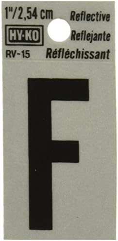 HY-KO RV-15/F рефлексивна буква со F знак, 1,25 , црна