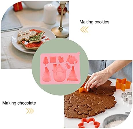 1 парчиња куќа од бисквит Кенди Клаус рачно изработени калапи ленти за торта торта свеќа што не се издржани дентални форми мафини храна сапун DIY Божиќна алатка чоко?