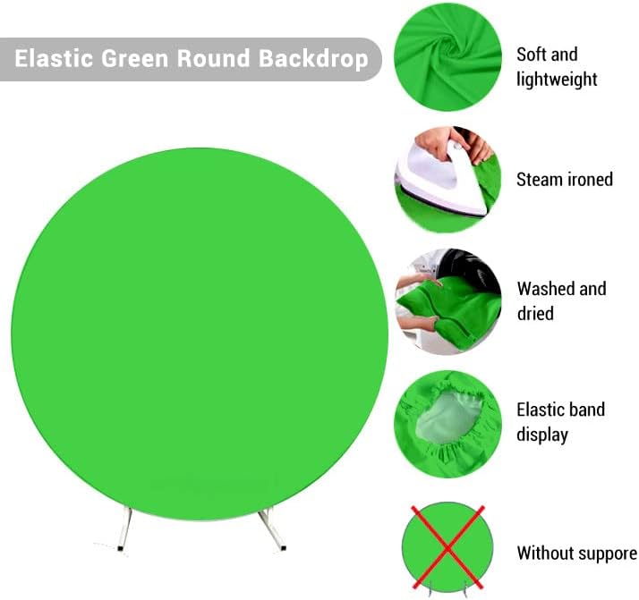 6 -тина позадина на зелениот екран, полиестер цврста зелена кружна обвивка за позадина, чиста позадина на зелениот круг, позадина на зелена обвивка