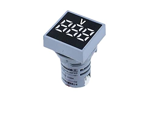 Еззон 22мм мини дигитален волтметар квадрат AC 20-500V напон на напон на напон на напон на мерач на моќност LED индикатор за ламба