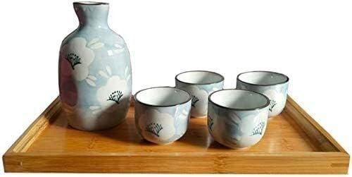 Јапонски 5-парчиња сет за раб, сет за чаши за стил со бамбус, уникатен дизајн на сладолед, за ладно/топло/топло добро/shochu/чај 21223