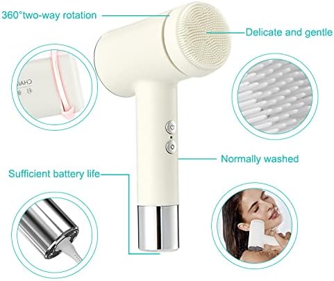 Уред за чистење на паметни лице со силиконски четки и масиран против стареење - водоотпорен - технологија за вибрации на вибрации