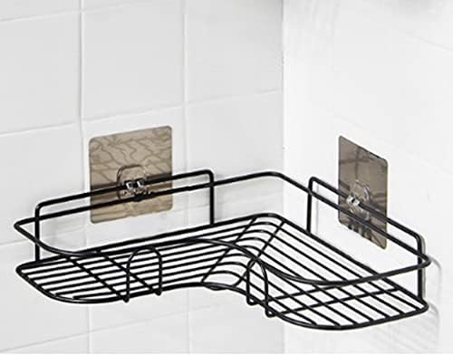 ZLXDP бања кујна удар агол рамка за туширање полица за ковано железо, држач за складирање на решетки со вшмукување чаша бања