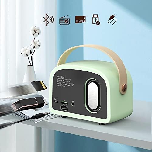Ретро Bluetooth звучник, мини преносен безжичен звучник за Bluetooth, симпатичен гроздобер моден стил за кујна биро за спални канцеларии