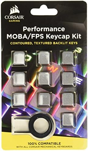 Corsair Gaming Performance FPS MOBA Keycap комплет - За механички тастатури - Вклучете го копчето за клучеви - Греј