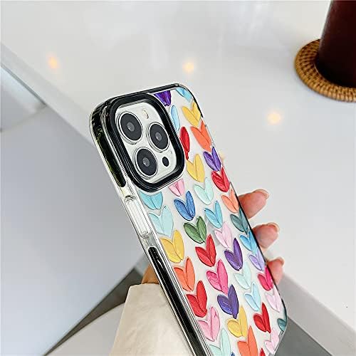 Мода Љубов Срца Јасен Телефон Случај за iPhone 13 Pro Max 6.7 Случај Симпатична Боја Со Вграден Браник Покритие Shockprous Специјална Кожа