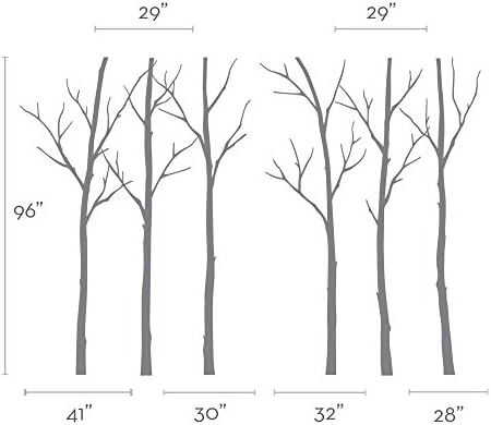 Едноставни форми зимски decидови од зимско дрво - црни - 96 високи дрвја