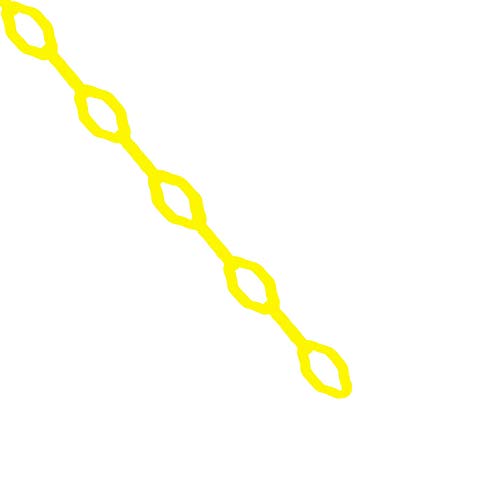Г-дин ланец пластична бариера ланец, жолт, 2-инчен дијаметар на врската, должина од 100 метри