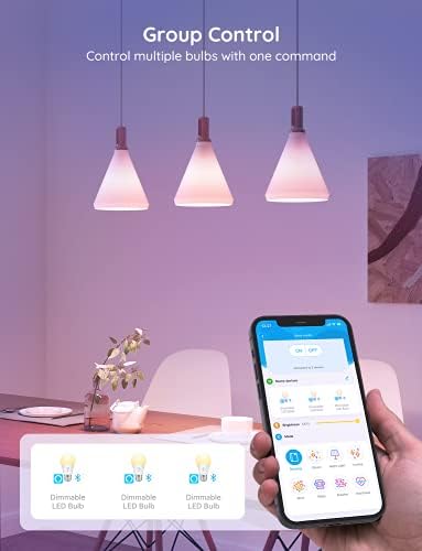 Google Асистент, 60 Вати Мека Топла БЕЛА LED Светилки Со WiFi Bluetooth, 2700k 800Lumen A19 9W 60W Еквивалент, Паметни Сијалица