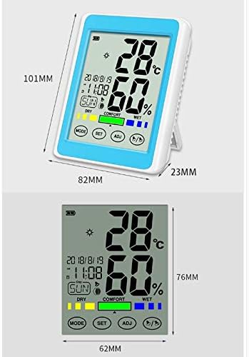 Дигитален Термометар ХИГРОМЕТАР НА ОРЕВУТА,Точен Дигитален Дисплеј На Екран На Допир Внатрешен Термометар За Домаќинство Монтиран На