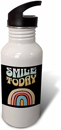 3drose Симпатична насмевка денес цртан филм со шарена мотивациска уметност на виножито - шишиња со вода