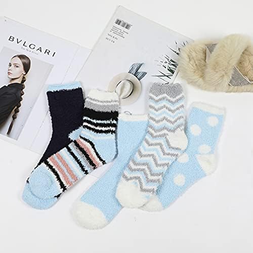 Холибана Божиќни нејасни чорапи 5 пара симпатична зимска чорап топло подни чорапи домаќинства за спиење, женски волна чорапи