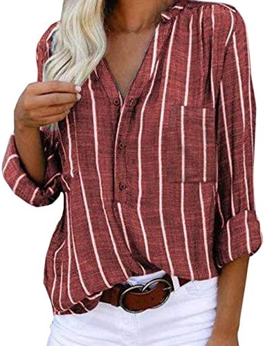 Overmal женски шарен печатен лапел со долг ракав полу -копче лето лежерна вградена кошула