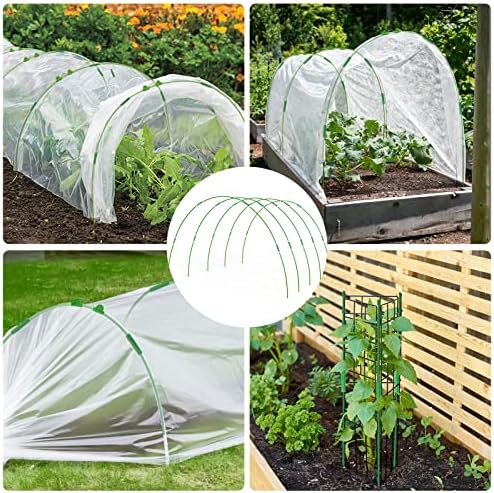 15 парчиња обрач за стаклена градина за подигнати градинарски кревети 4ft широк тунел до 3 сет фиберглас за поддршка на карики рамка