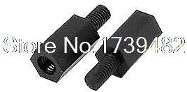 Завртки M3 10+6mm машки женски нишки најлонски хексадецимални завртки за растојание PCB столб 50 парчиња