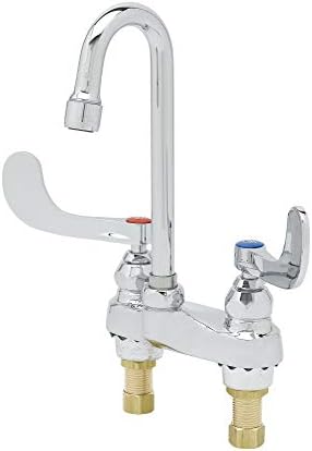 T&S Brass B-0892 Lavatory Medical Medical Faucet со рачки на Spout Spout и Spout Spout и зглобот. 4 палуба монтирање со 2,2 gpm