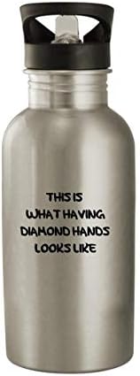 Производи од Моландра Ова е како изгледаат рацете со дијаманти - не'рѓосувачки челик 20oz шише со вода, сребро