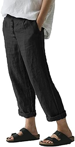 Женски Секојдневен Еластичен Струк Плус Големина Лабави Панталони Заострени Панталони Еднобојни Удобни Џогерски Панталони Со Џебови