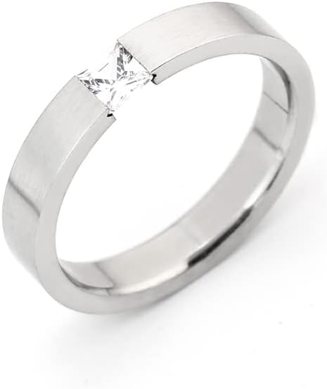 Колезо 4мм цврст циркон прстен за мажи и жени Персонализиран прстен Прилагодете го прстенот врежан прстен-00412