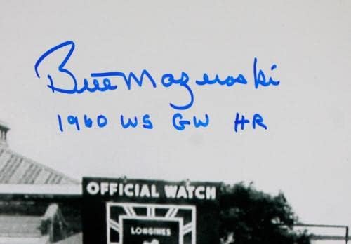 Бил Мазероски автограмираше 16x20 1960 GW WS Home Run Photo -JSA W *Blue - автограмирани фотографии од MLB