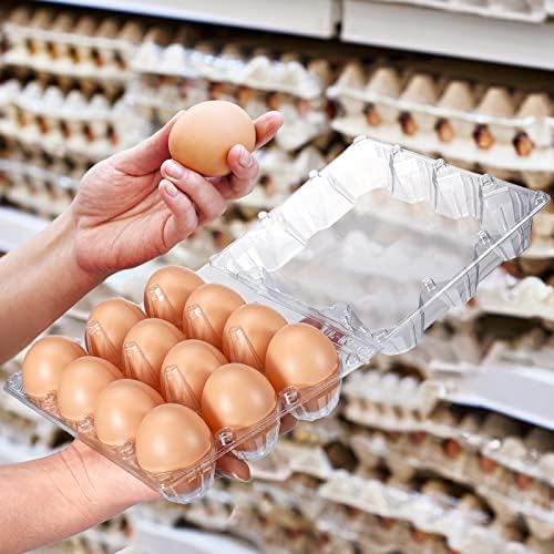 Пластични картони со јајца чисти картони со јајца големо чисто празно јајца картони држат 12 јајца безбедно празна лента за пилешко јајце