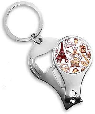 Храна шпорет Франција Ајфелова кула нокти прстен прстен клуч за шишиња со шише со шише