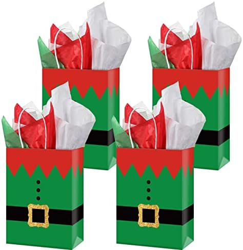 16 компјутери Божиќни кеси Елф Подароци торби Божиќни џуџиња костуми за печатење торбички