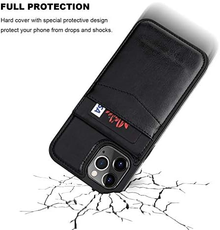 Kihuwey Компатибилен со Iphone 12 Pro Max Case Паричник со Држач За Кредитна Картичка, Премиум Кожен Магнетен Затворач Kickstand Тежок
