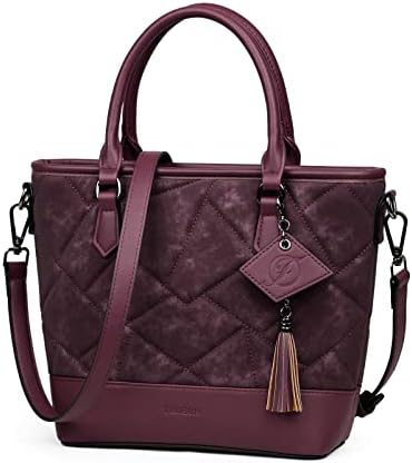 Чанта за ранец на лаптоп fadeon за жени мода пу -дами торба за рамо и торба за торбички со торбички со 2 отстранливи ленти