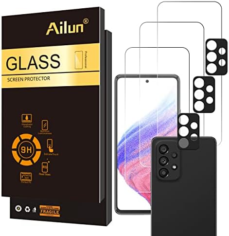 Ailun Заштитник На Екранот Компатибилен Со Galaxy A53 5G 6.5 [3 Пакет]+ [3 Пакет] Заштитник На Објективот На Камерата, USB Тип
