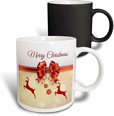 3дроза Слика На Голем Златен Подарок Со Црвени Ирваси И Лак Велат Среќен Божиќ-Чаши