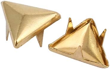 X-Dree 100pcs 12 mm триаголник во форма на хартија Бред златен тон за сноп-книги DIY занает (100 unids 12 mm triángulo en forma de papel dorado