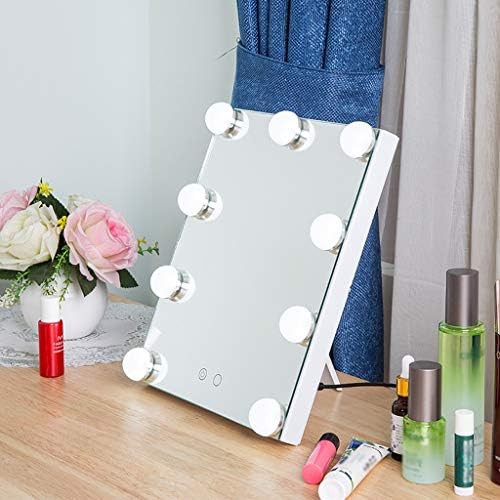 Огледало за шминка, Со Лед Сијалица Метална Работна Површина Преносливо Преклопување HD Козметичко Огледало Огледало За Шминка