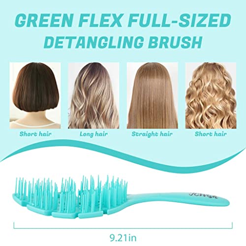 2 -пакет Greenflex миризлива четка за одтнување - detangler за густа четка за влажна коса - алатки за стилизирање на есенцијално
