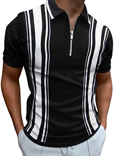 Венкомг1 машка лента со карирана маица лапел со врвови со врата од врата од летни кратки ракави маички со цврста боја маица L0323