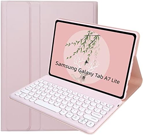 Случај за тастатура Lrufodya за Samsung Galaxy Tab A7 Lite 8.7 2021, бои за бои за одвојување на безжични тастатури Тенок капак за моделот