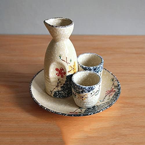 Јапонски керамички керамика за бело вино со бело вино стаклен сад за пиење ретро дома